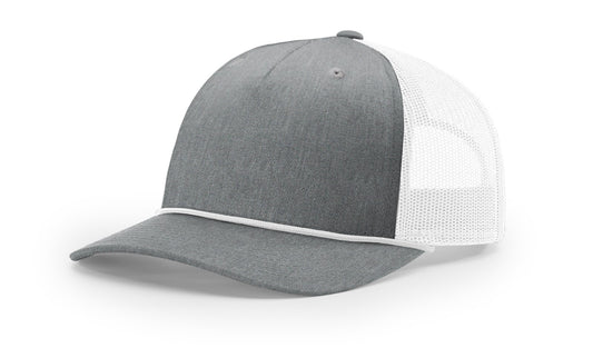 Kentucky Embroidered Richardson 112 Five Panel Rope - Heather Grey/White