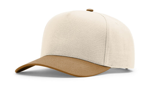 Kentucky Embroidered Richardson 323 Five Panel - Cream/Caramel Full Fabric