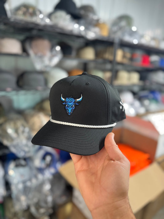 Rampage Richardson 258 Black w/ white rope - Embroidered Bull