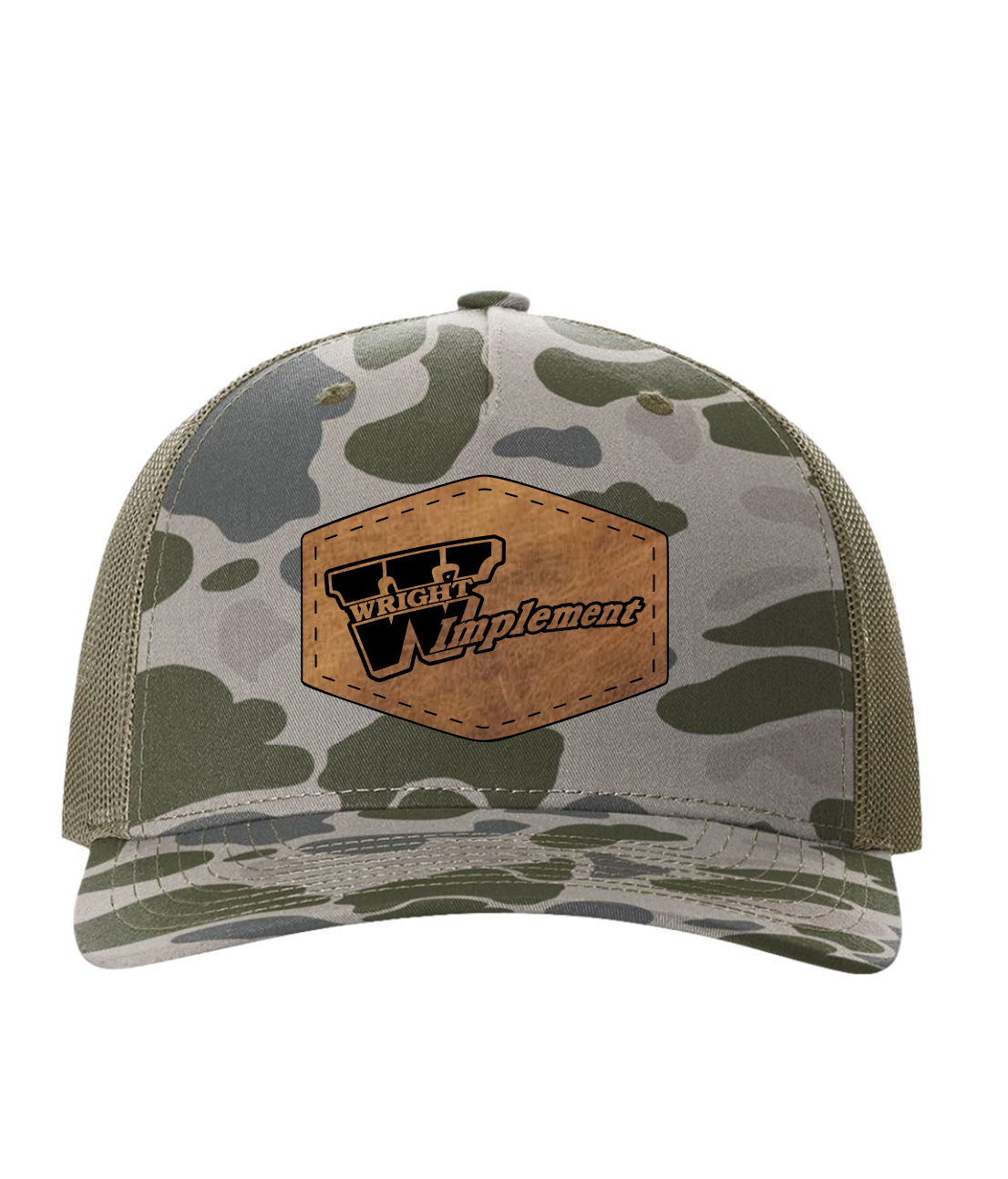 Wright Implement Leather Patch Camo Hat