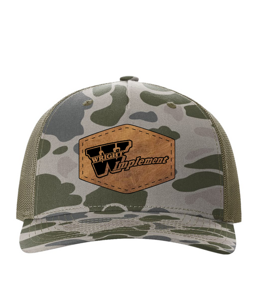 Wright Implement Leather Patch Camo Hat