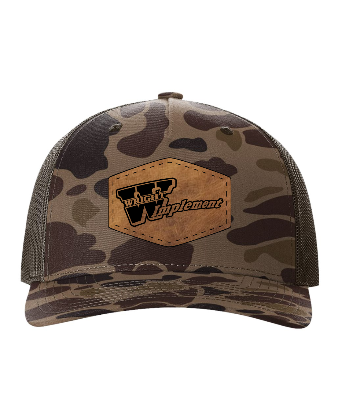 Wright Implement Leather Patch Camo Hat