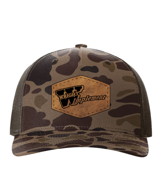 Wright Implement Leather Patch Camo Hat
