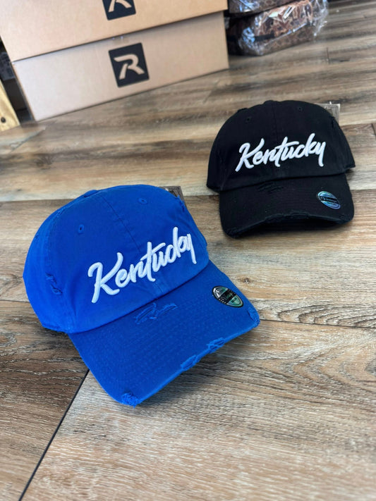 Kentucky Embroidered KBethos Distressed Dad Cap